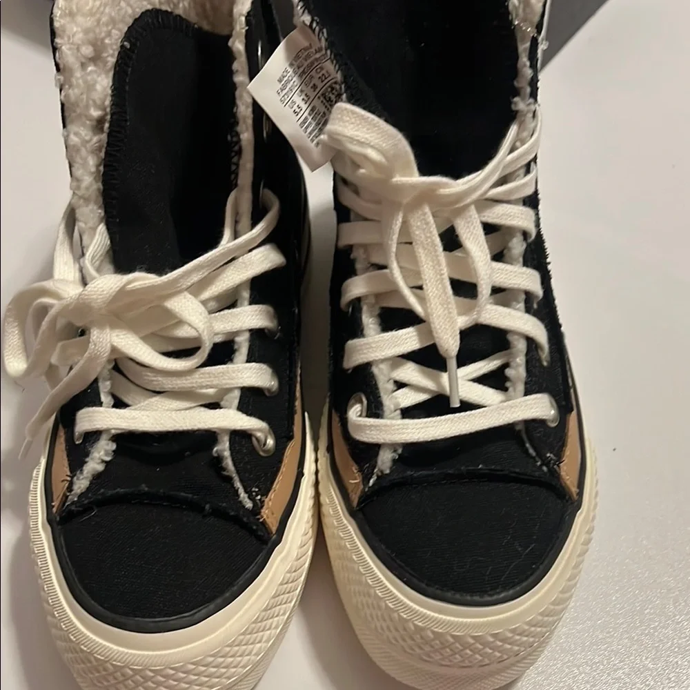 Converse All Star Platform Sneakers with Shearling Inside  Size 5.5 - Picture 7 of 10